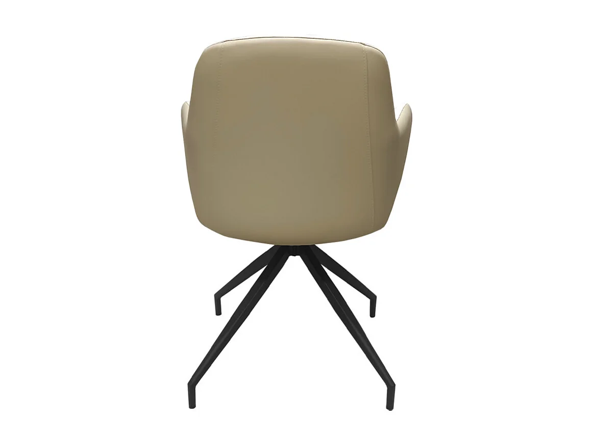 Lot de 2 chaises rotatives 180° tissu chiné et simili beige - DUFFY