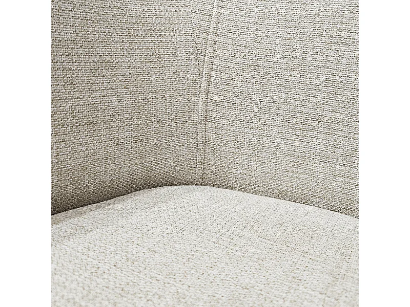 Lot de 2 chaises rotatives 180° tissu chiné et simili beige - DUFFY