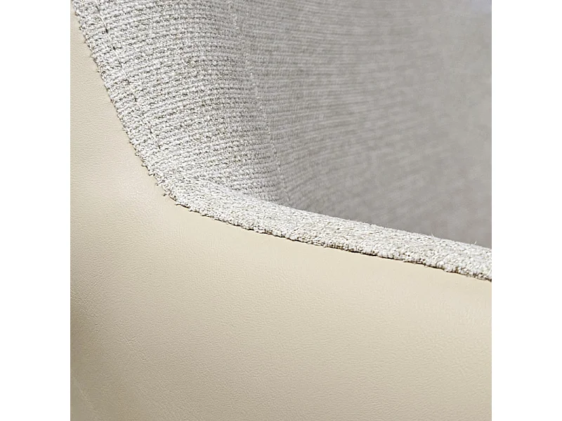 Lot de 2 chaises rotatives 180° tissu chiné et simili beige - DUFFY