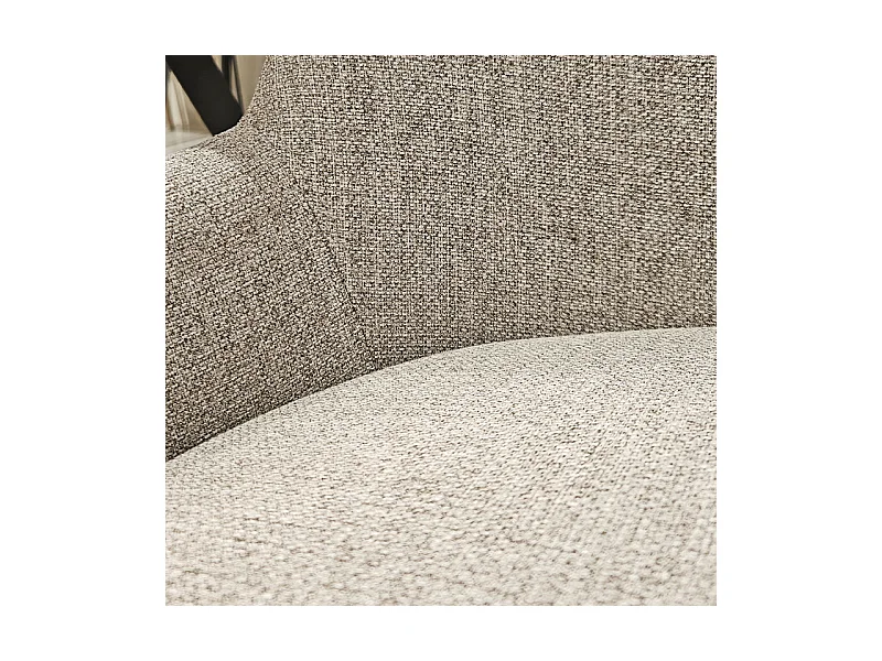 Lot 2 chaises tissu chiné capitonné taupe pieds métal noir - CERAMIK