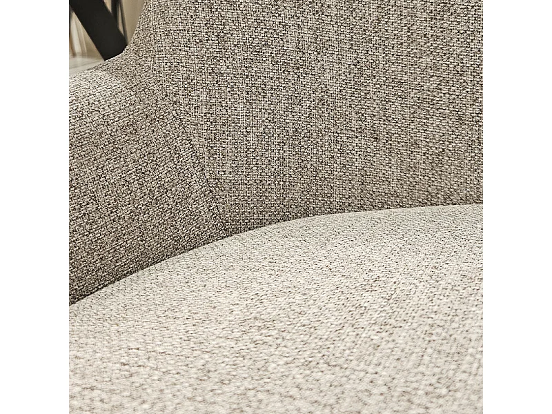 Lot 2 chaises tissu chiné capitonné taupe pieds métal noir - CERAMIK