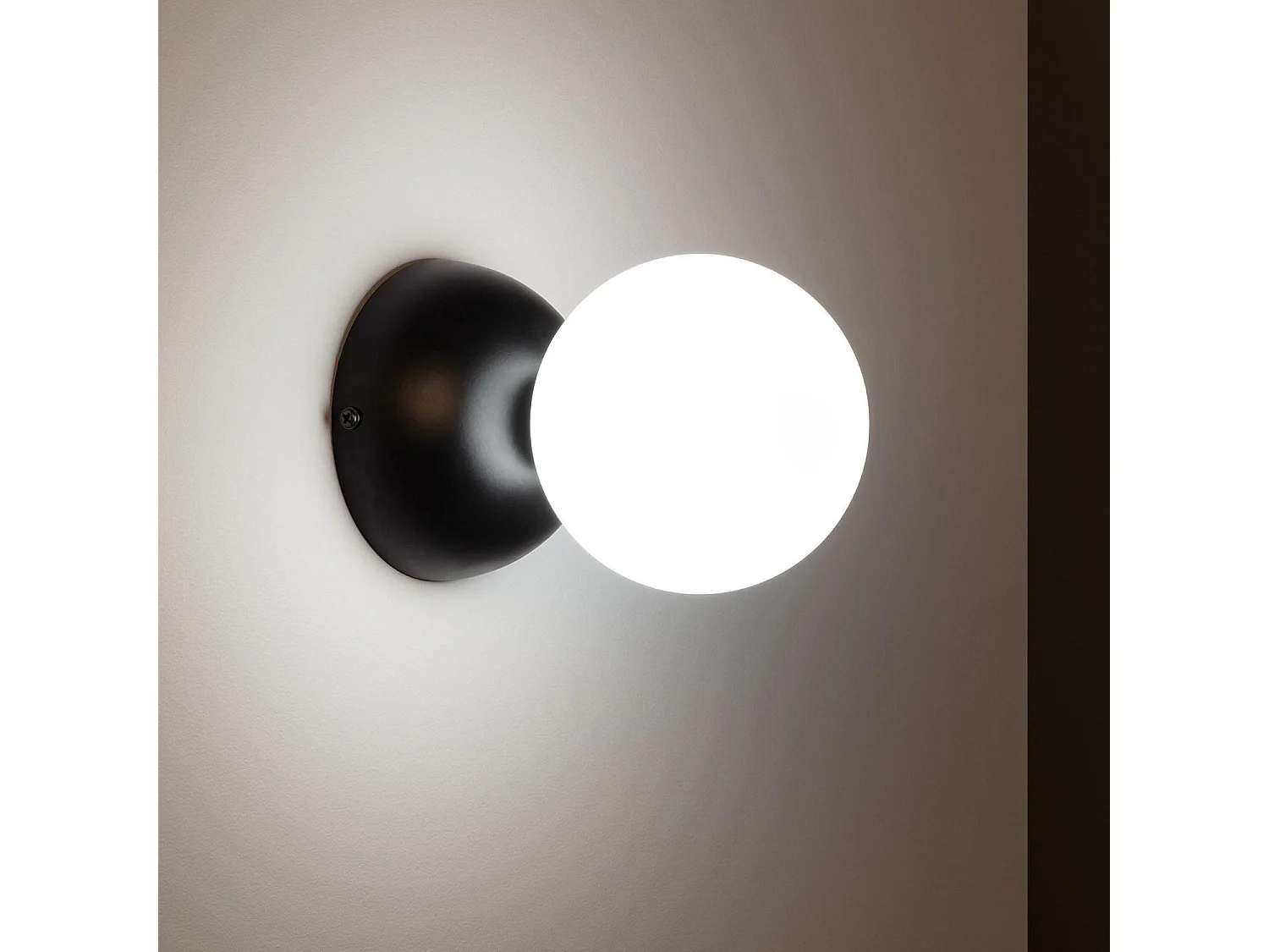 Applique da Parete in Metallo e Vetro Poe Bianco / Nero