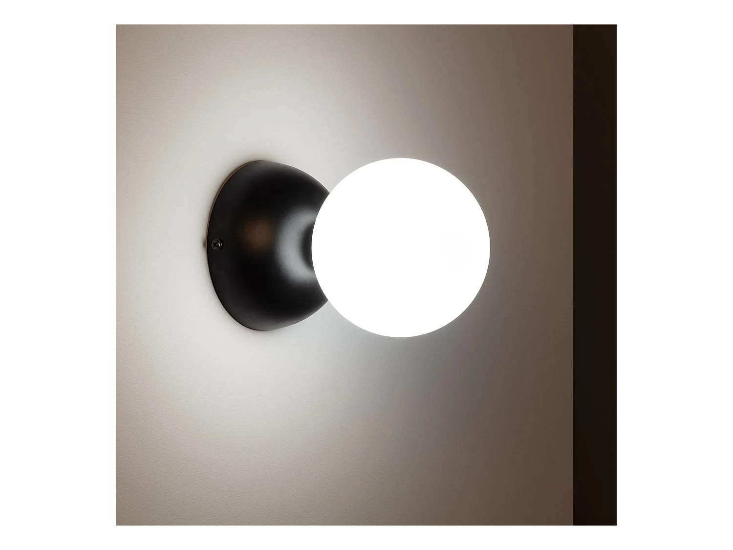 Applique da Parete in Metallo e Vetro Poe Bianco / Nero