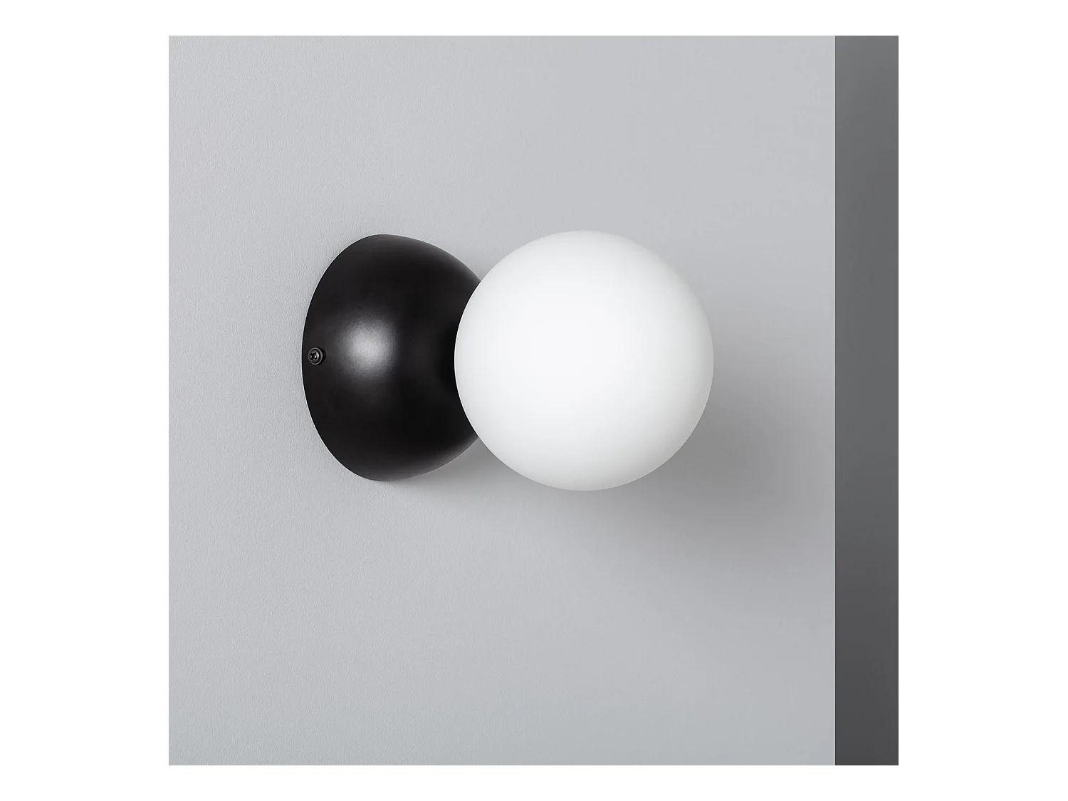Lampe Murale Métal et Verre Poe Blanc / Noir