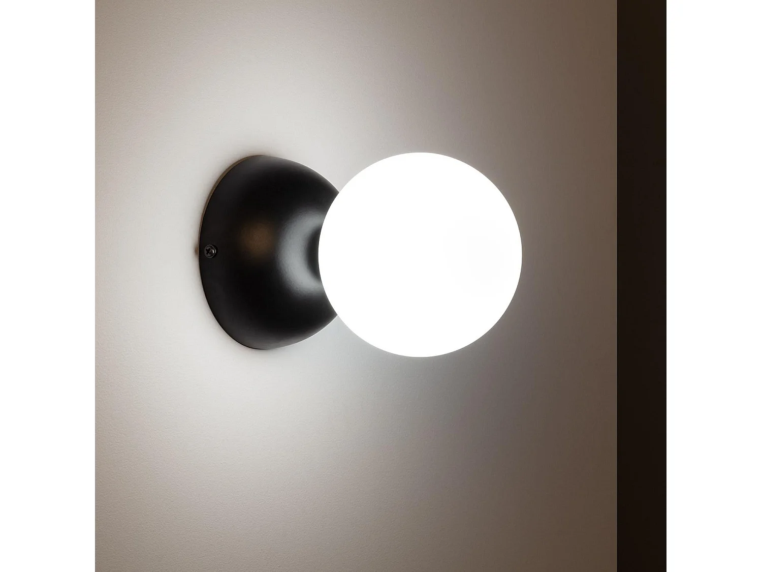 Lampe Murale Métal et Verre Poe Blanc / Noir