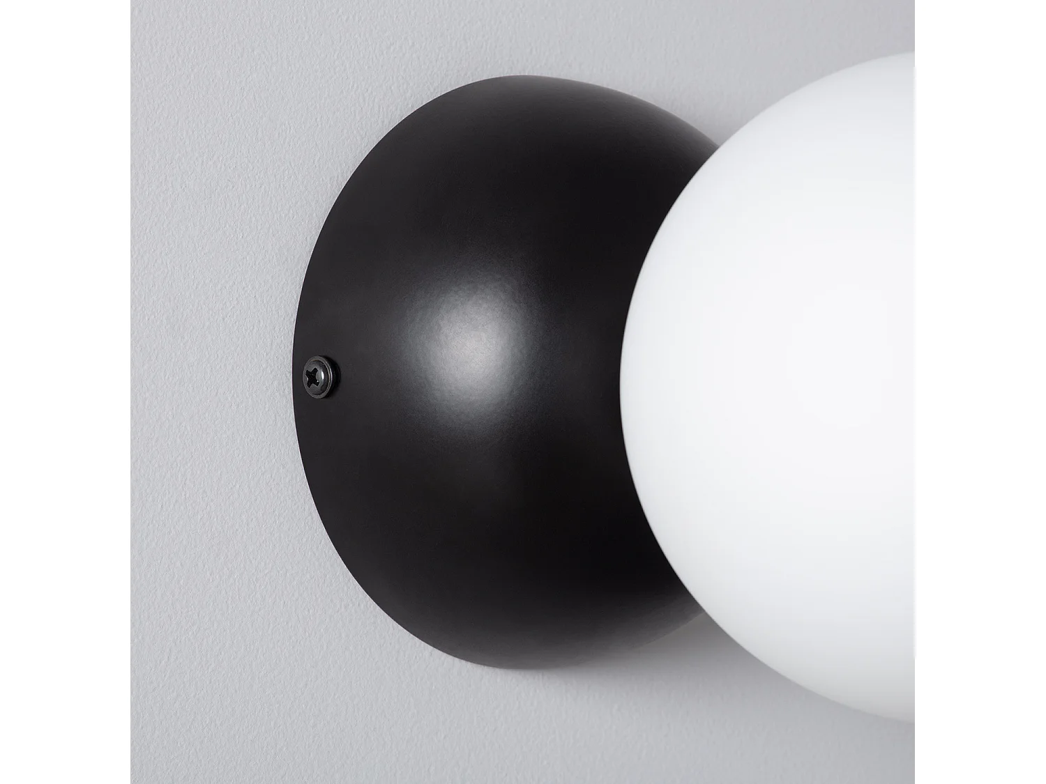 Lampe Murale Métal et Verre Poe Blanc / Noir