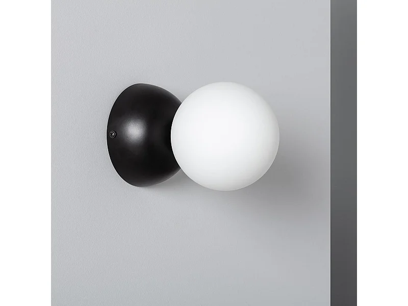 Lampe Murale Métal et Verre Poe Blanc / Noir