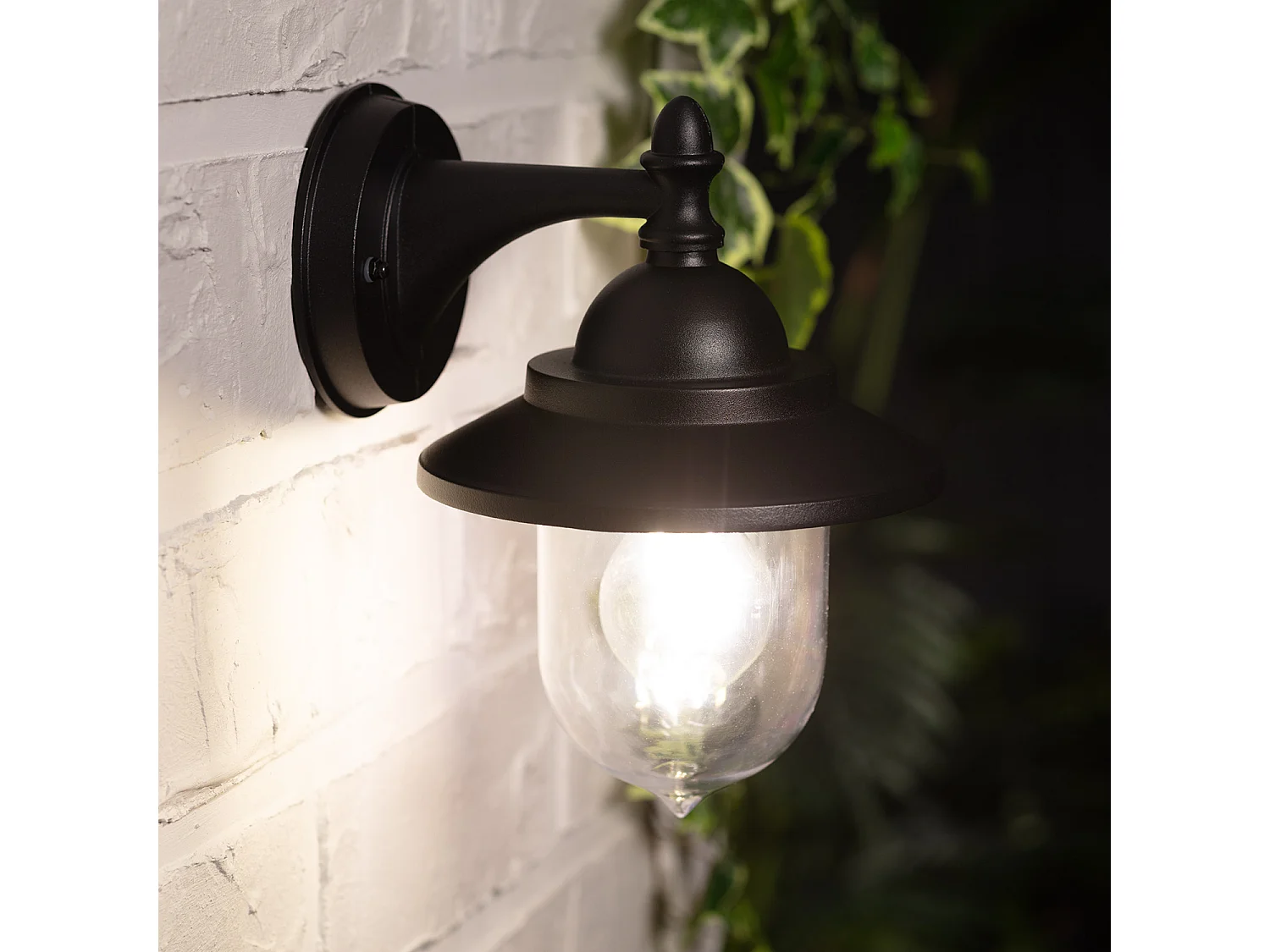 Lampada da Parete per Esterni Metallo Klasik Nero