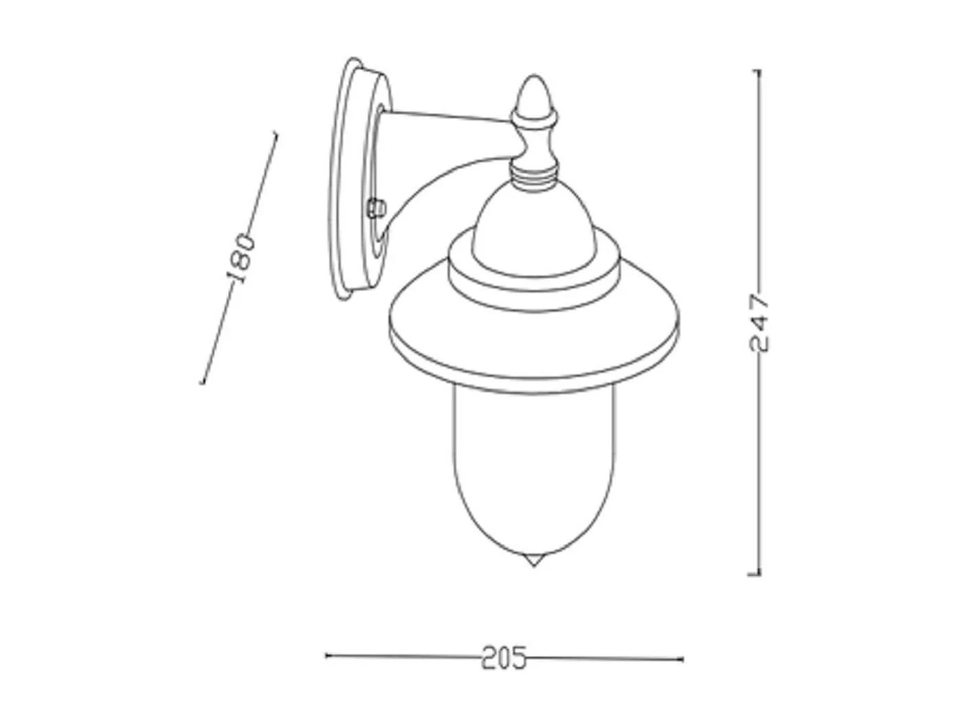 Lampada da Parete per Esterni Metallo Klasik Nero