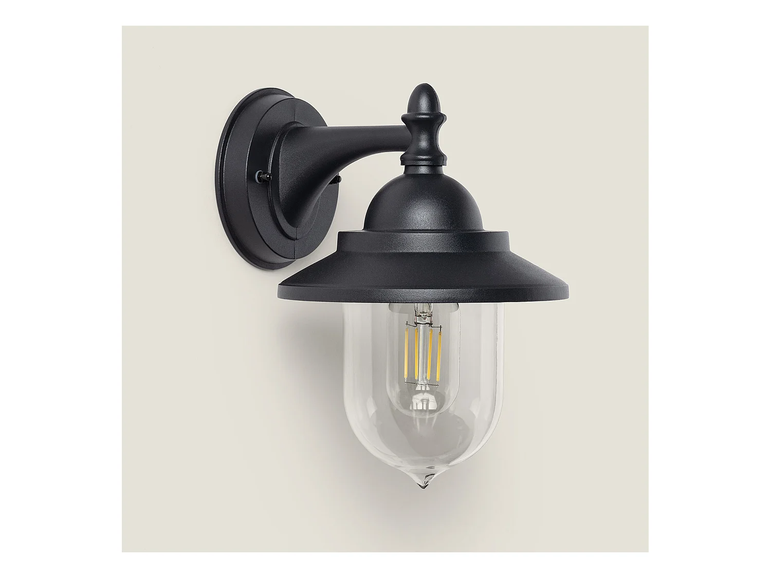Lampe Murale Extérieure Métal Klasik Noir