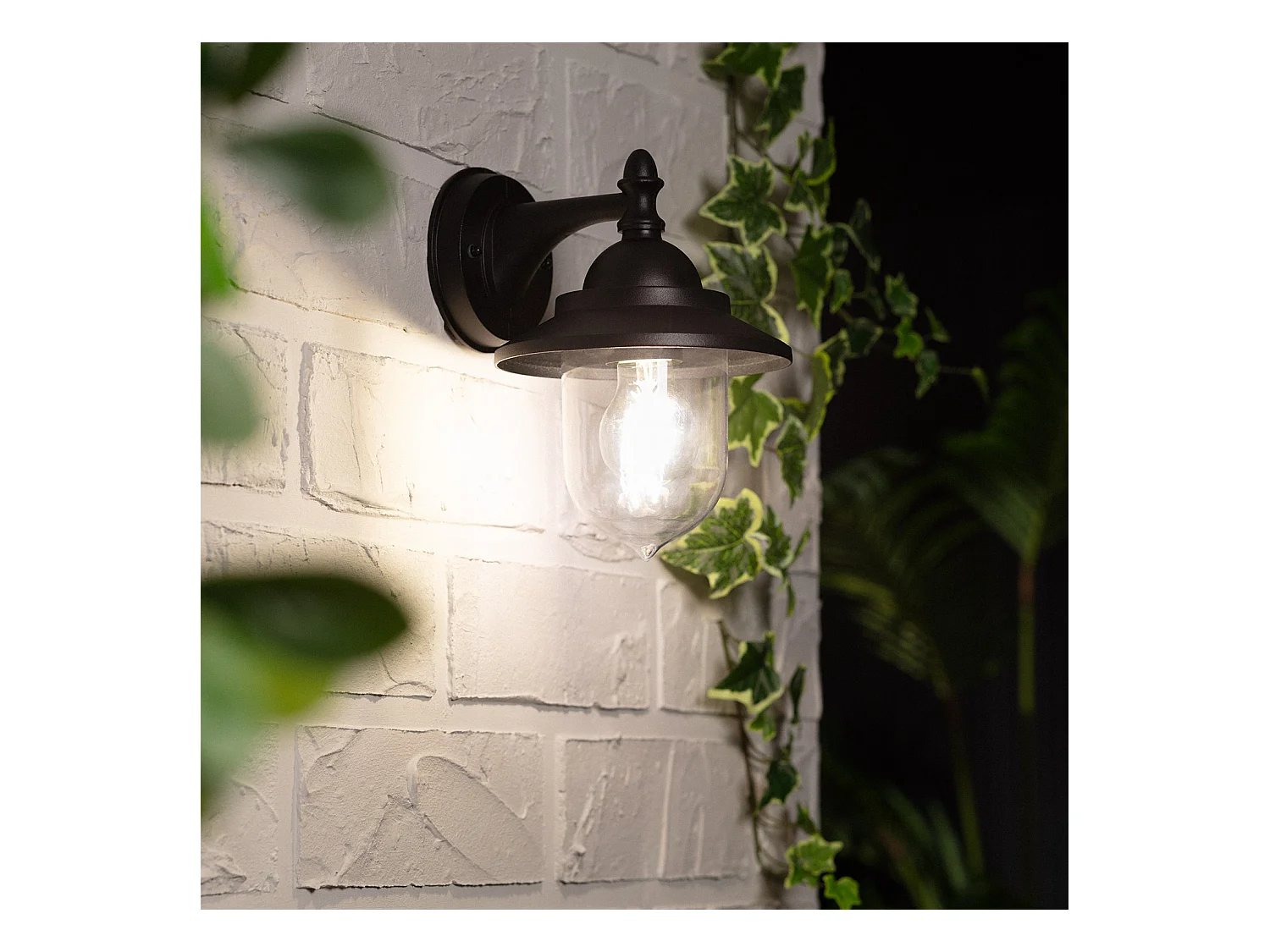 Lampe Murale Extérieure Métal Klasik Noir