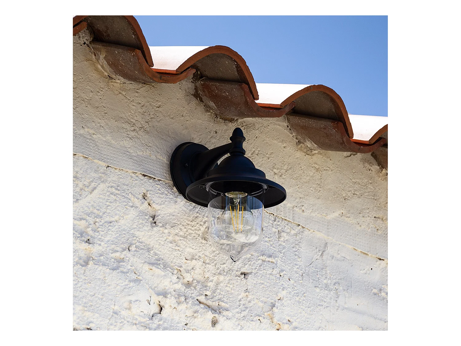 Lampe Murale Extérieure Métal Klasik Noir