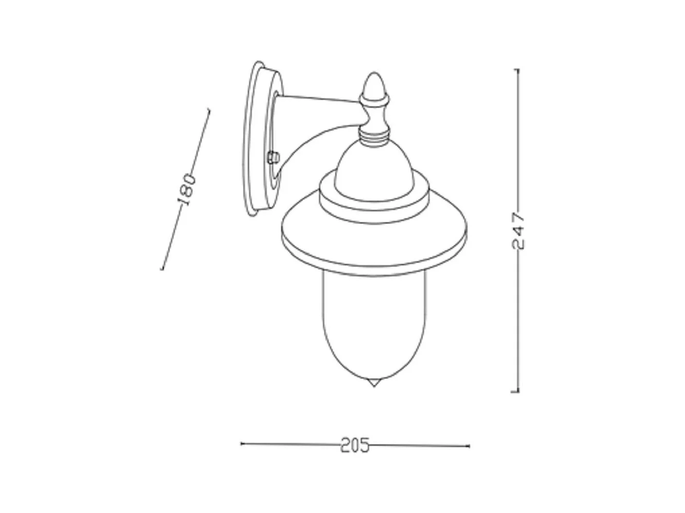 Lampe Murale Extérieure Métal Klasik Noir