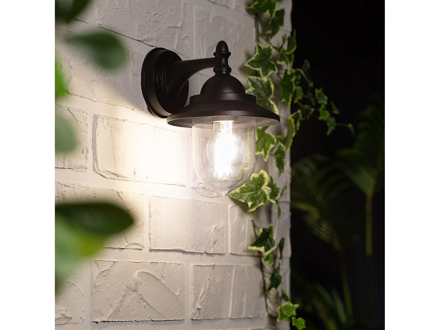 Lampe Murale Extérieure Métal Klasik Noir