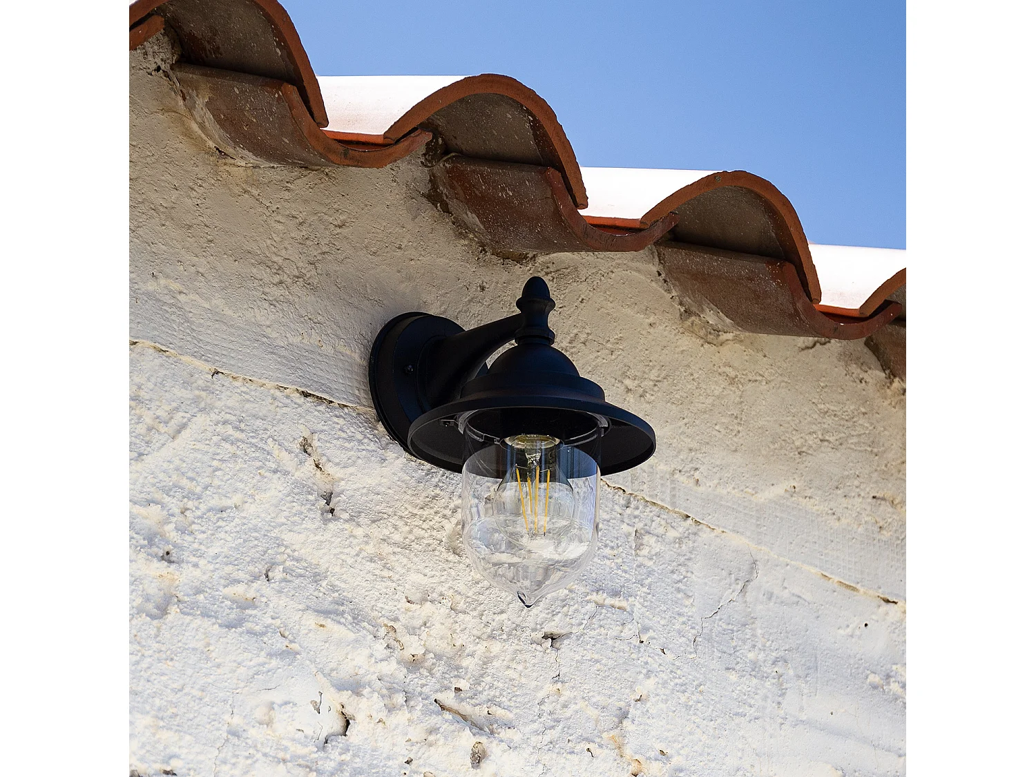 Lampe Murale Extérieure Métal Klasik Noir