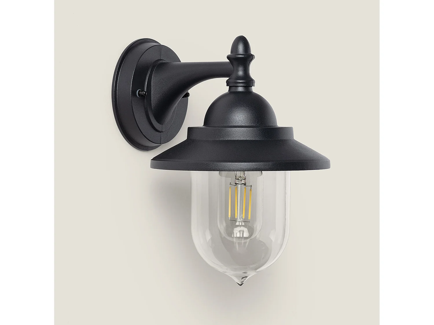 Lampe Murale Extérieure Métal Klasik Noir