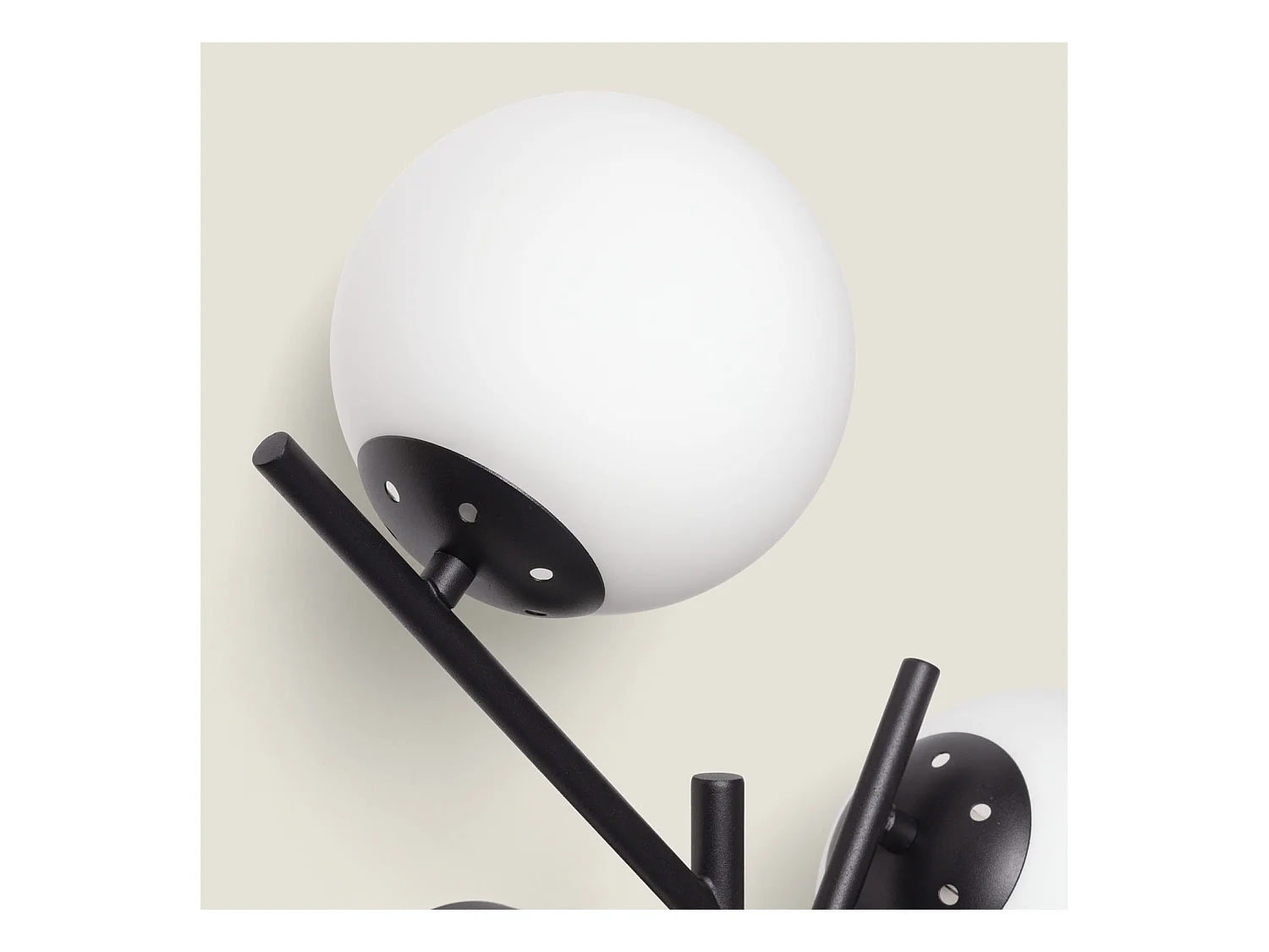 Lámpara de Pared de Metal y Cristal Balts Negro