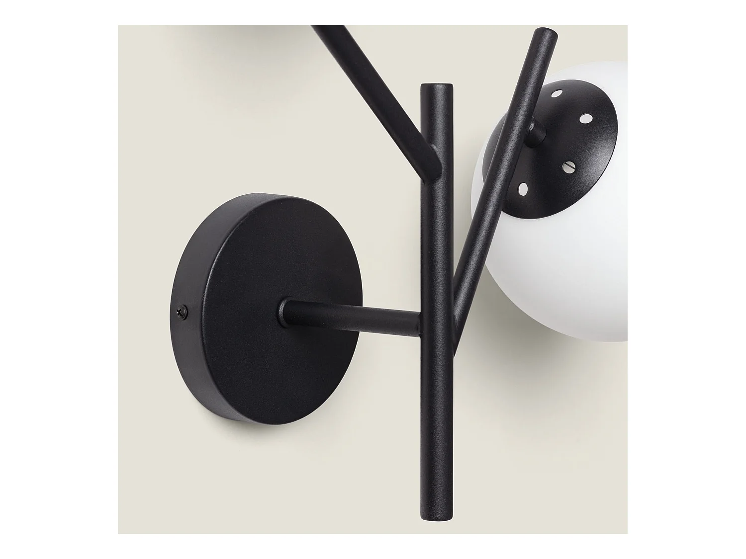 Lámpara de Pared de Metal y Cristal Balts Negro