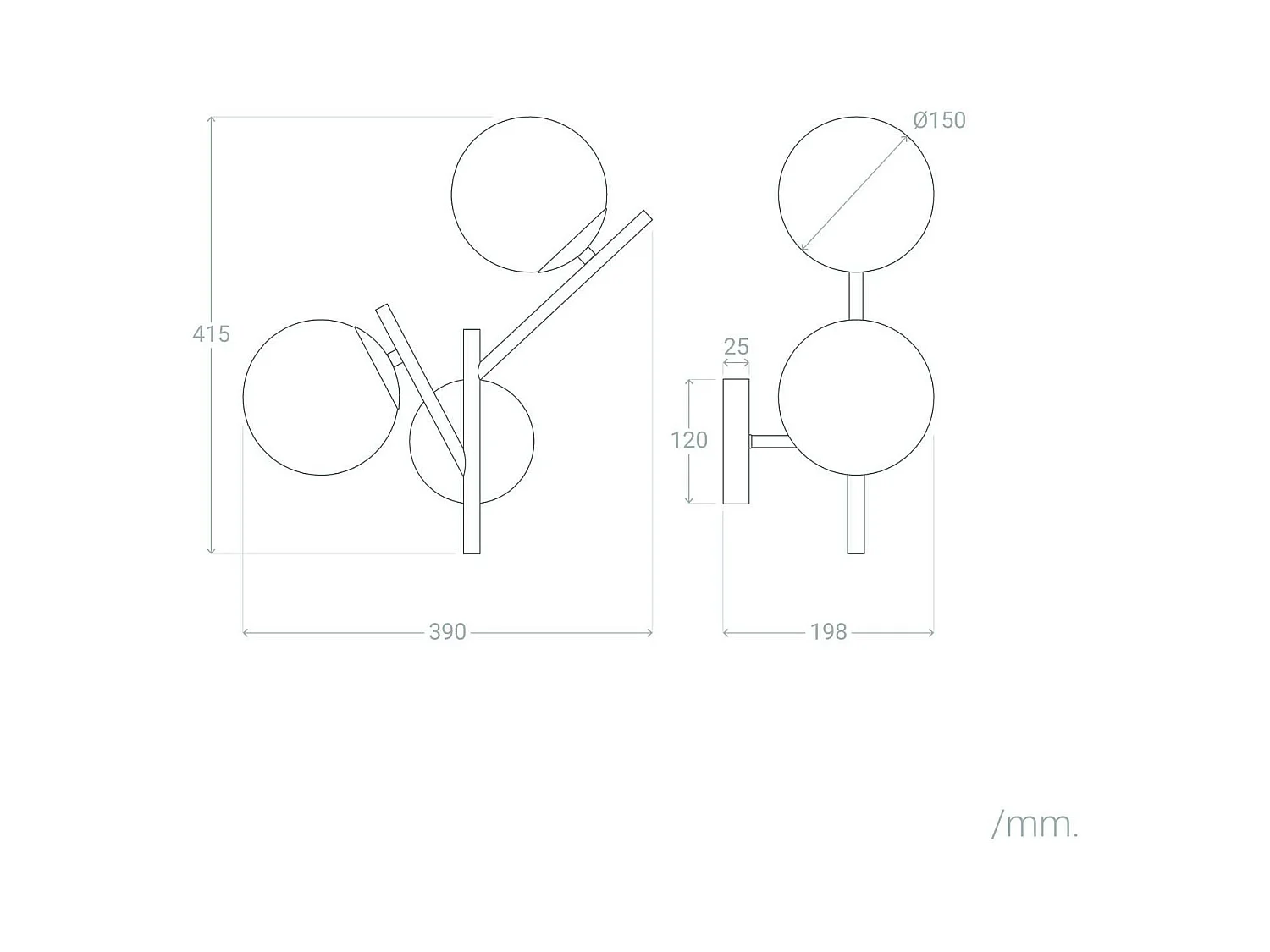 Lámpara de Pared de Metal y Cristal Balts Negro