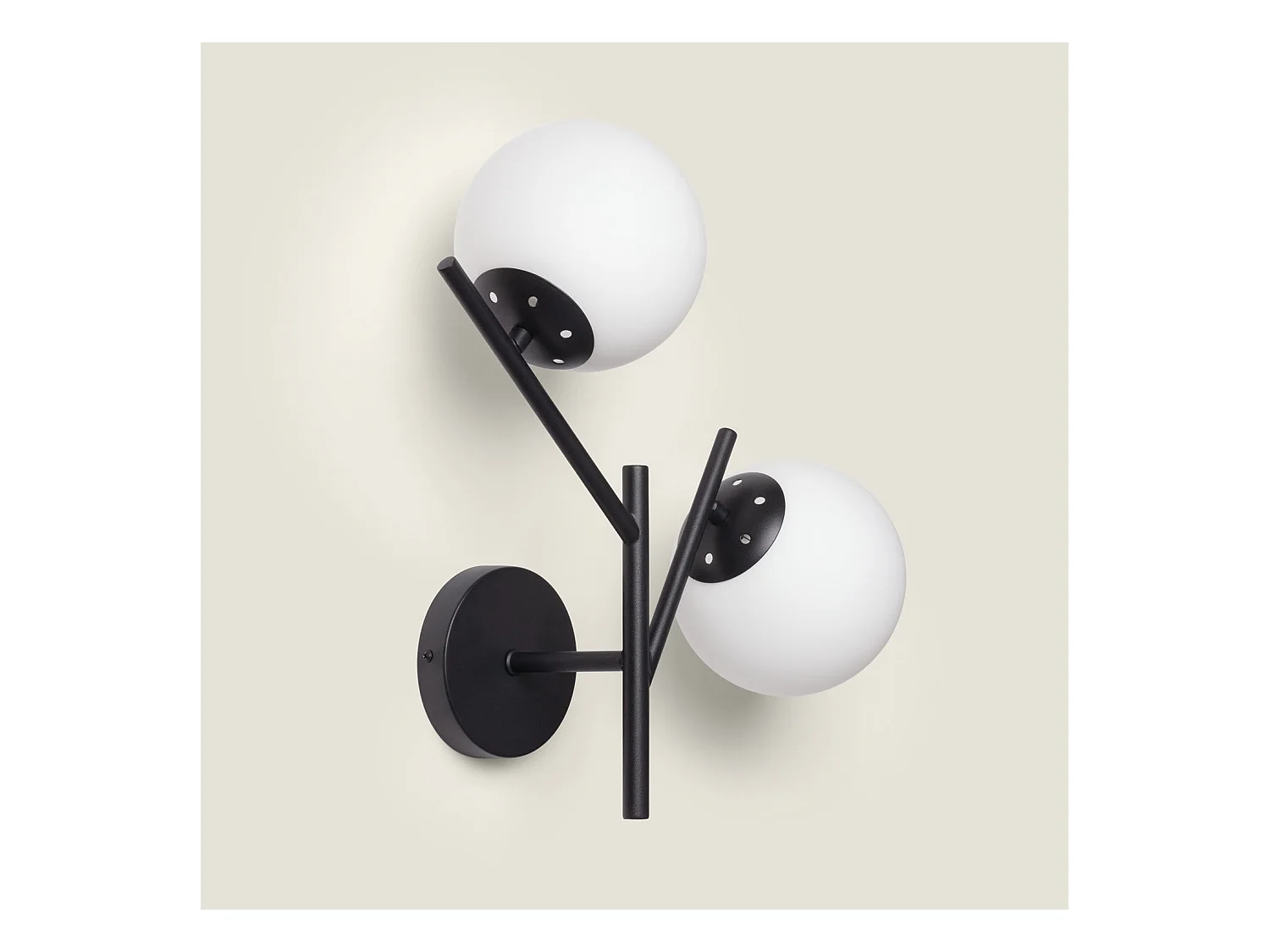 Lampe Murale Métal et Verre Balts  Noir