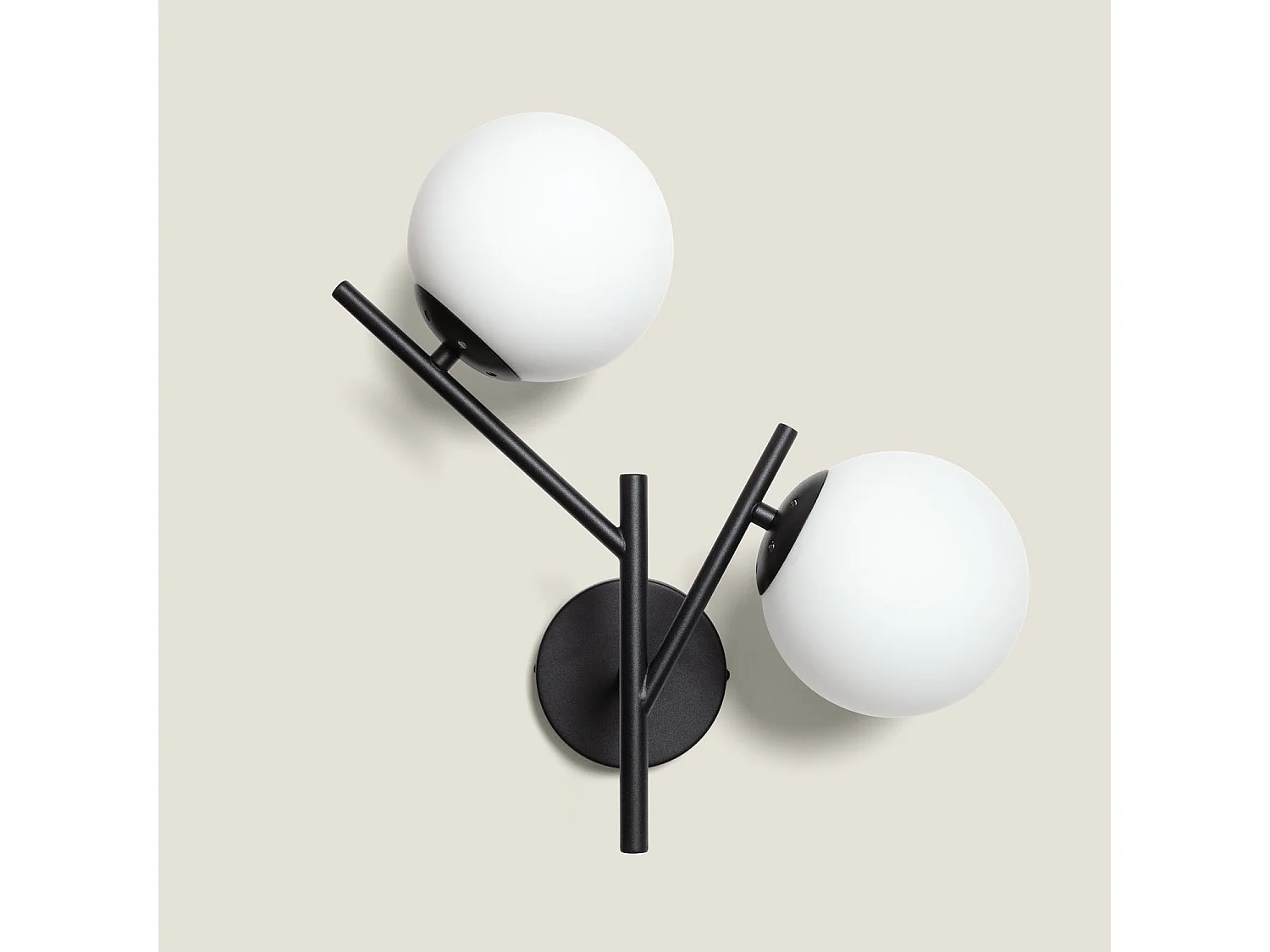 Lampe Murale Métal et Verre Balts  Noir