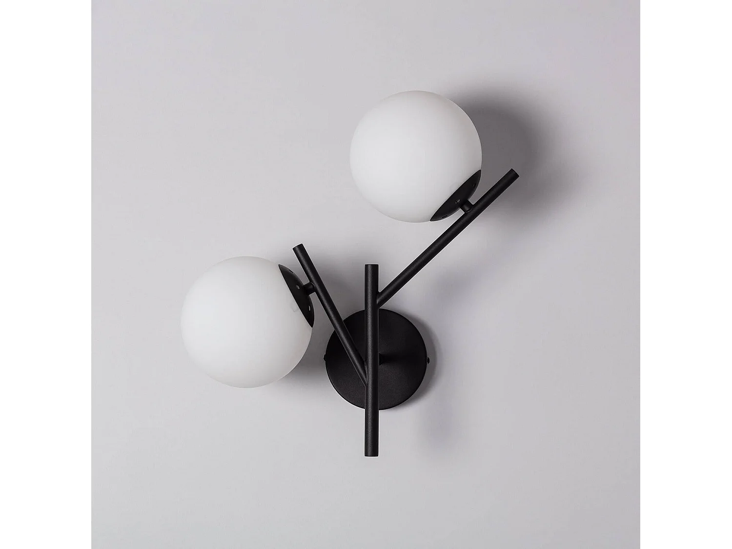 Lampe Murale Métal et Verre Balts  Noir