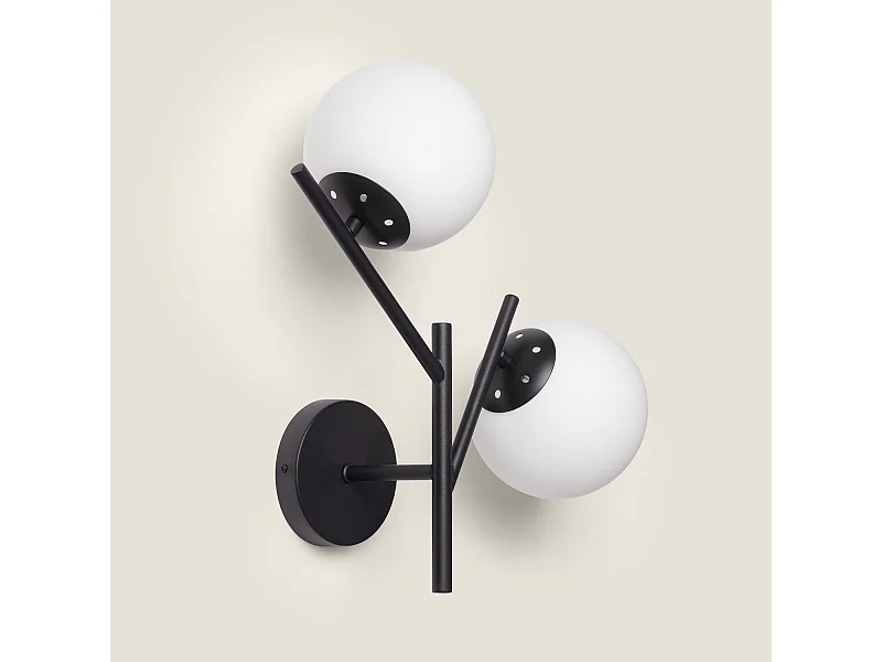 Lampe Murale Métal et Verre Balts  Noir