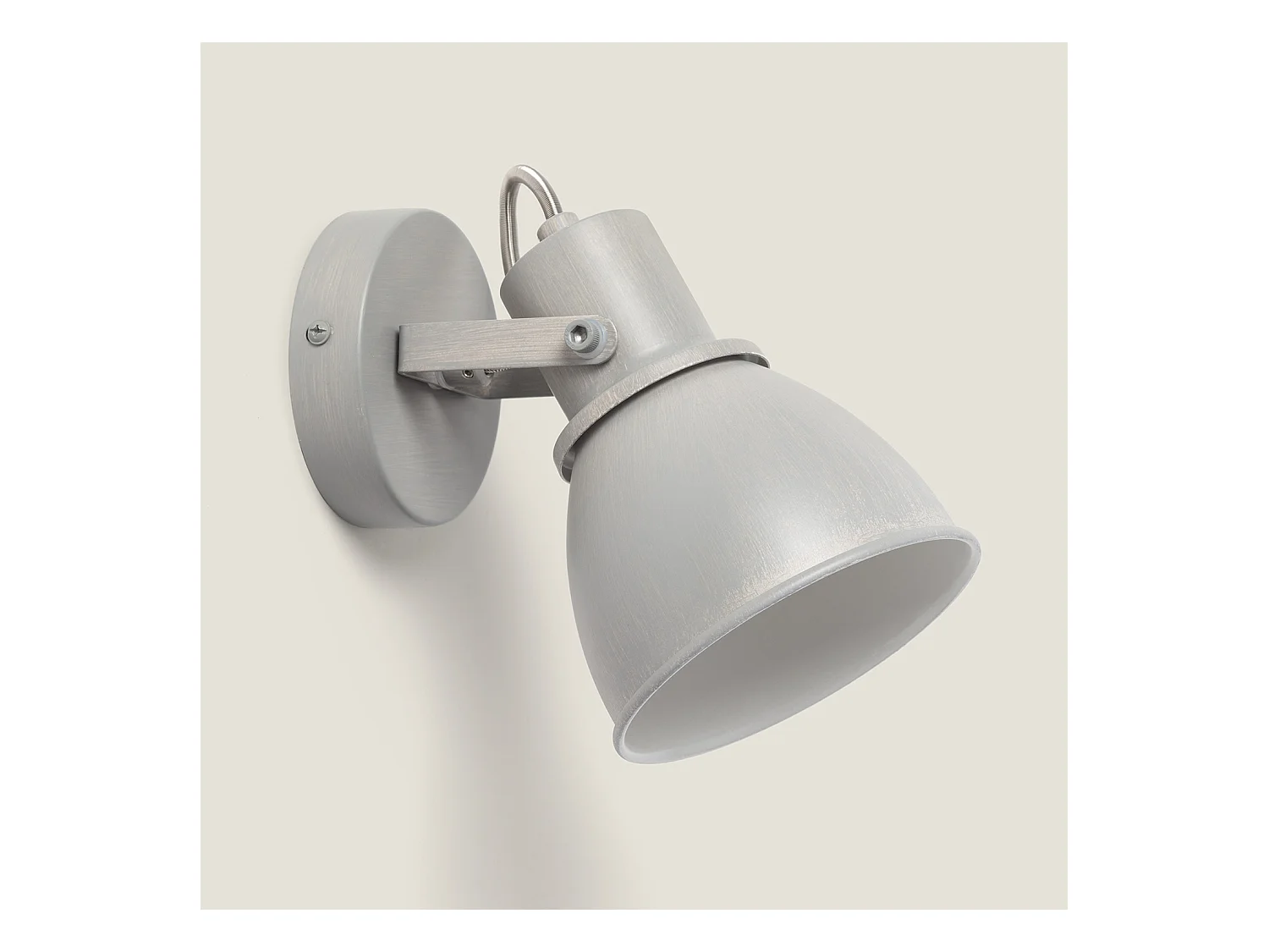 Lampada da Parete Alluminio Orientabile 1 Faretto Emery Grigio