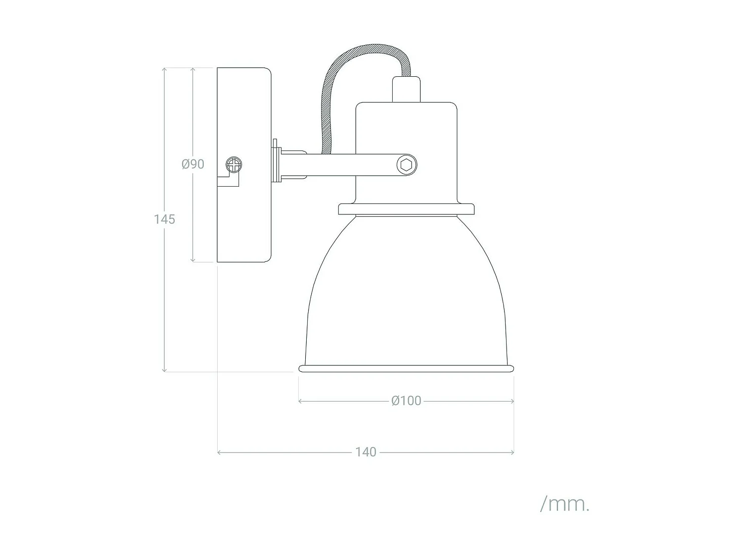 Lampe Murale Orientable Aluminium Emery 1 Spot  Gris