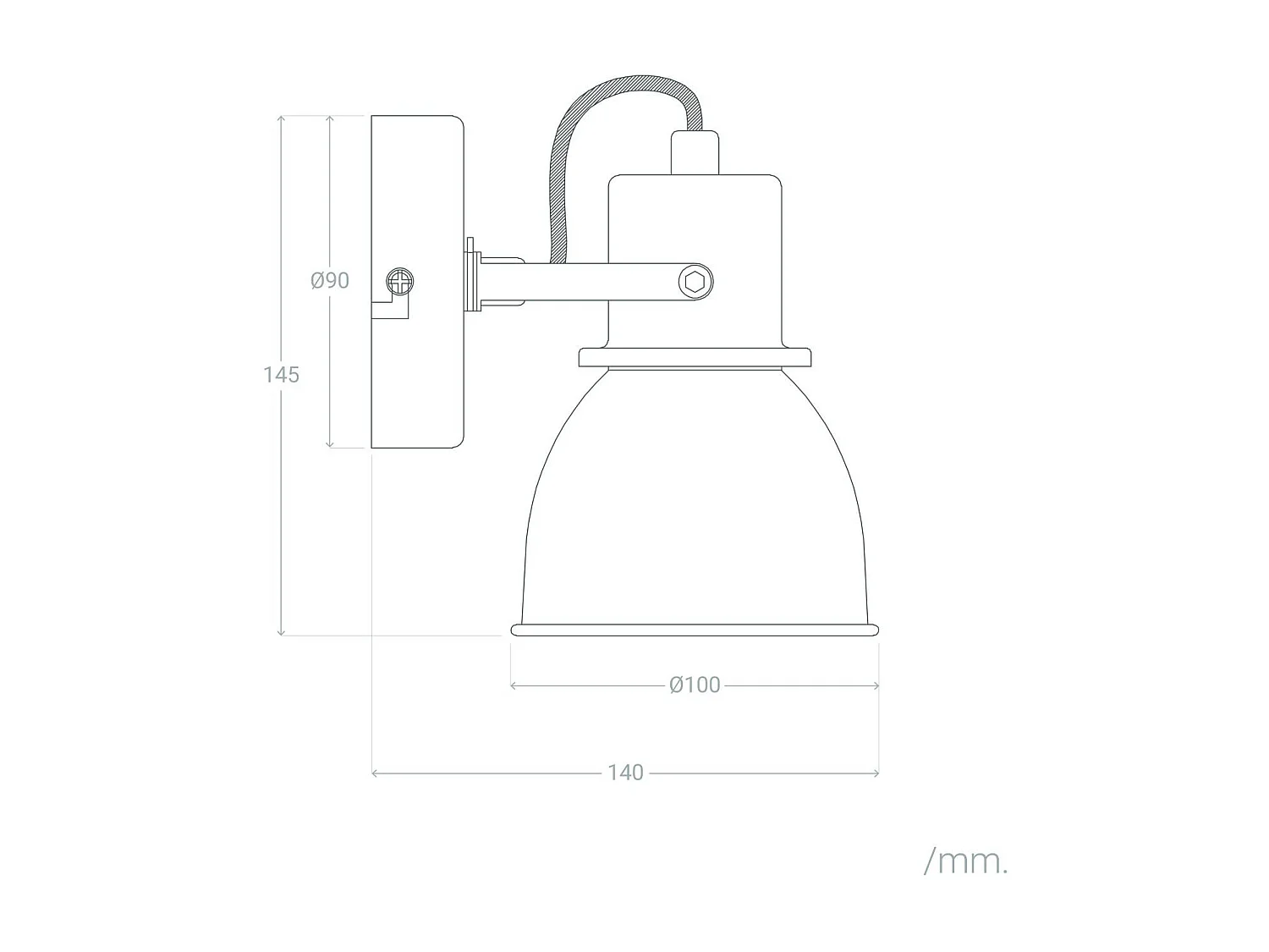 [#] Lámpara de Pared Aluminio Orientable 1 Foco Emery Gris