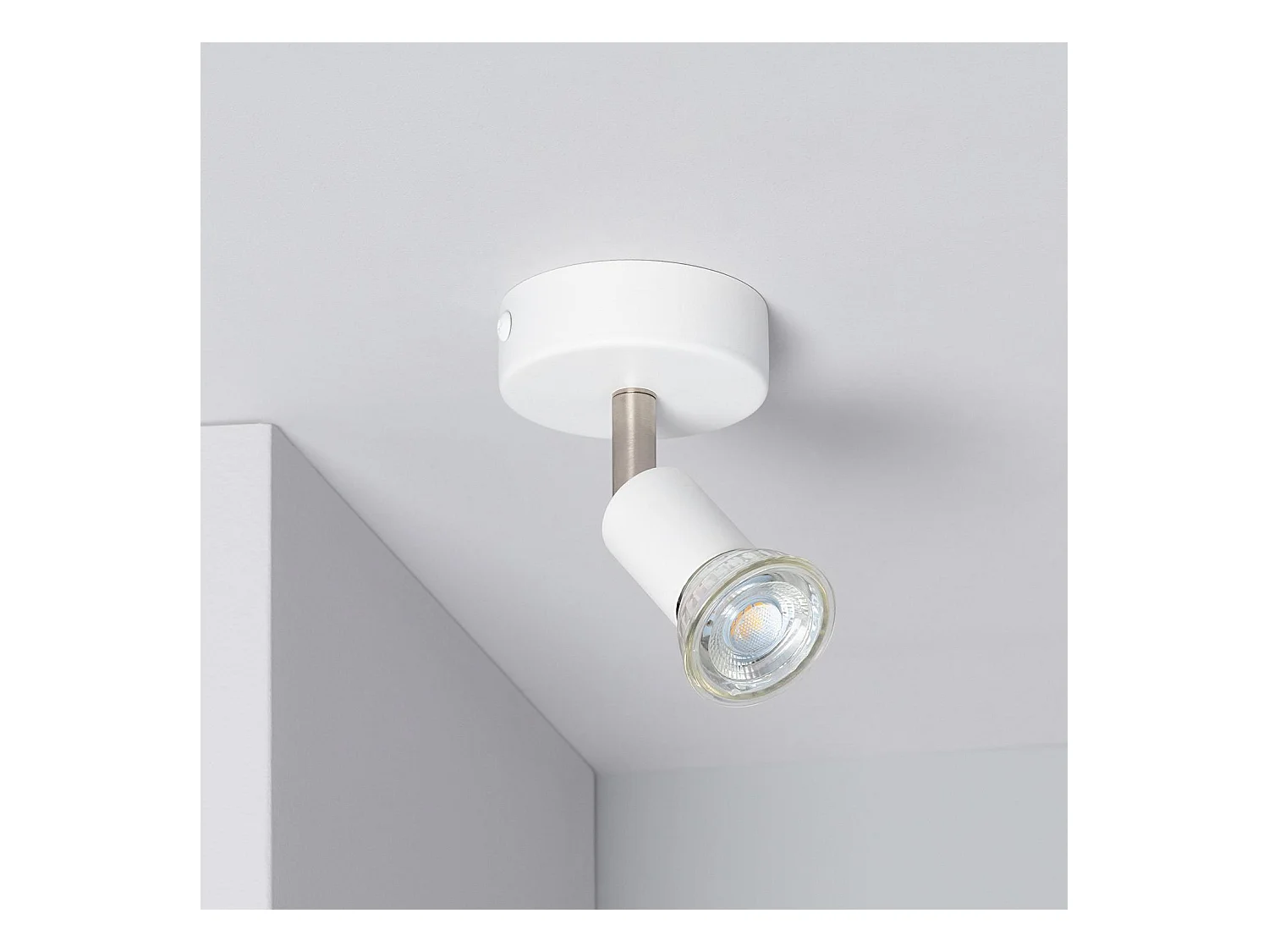 Applique Orientabile Alluminio Oasis 1 Faretto Bianco Bianco