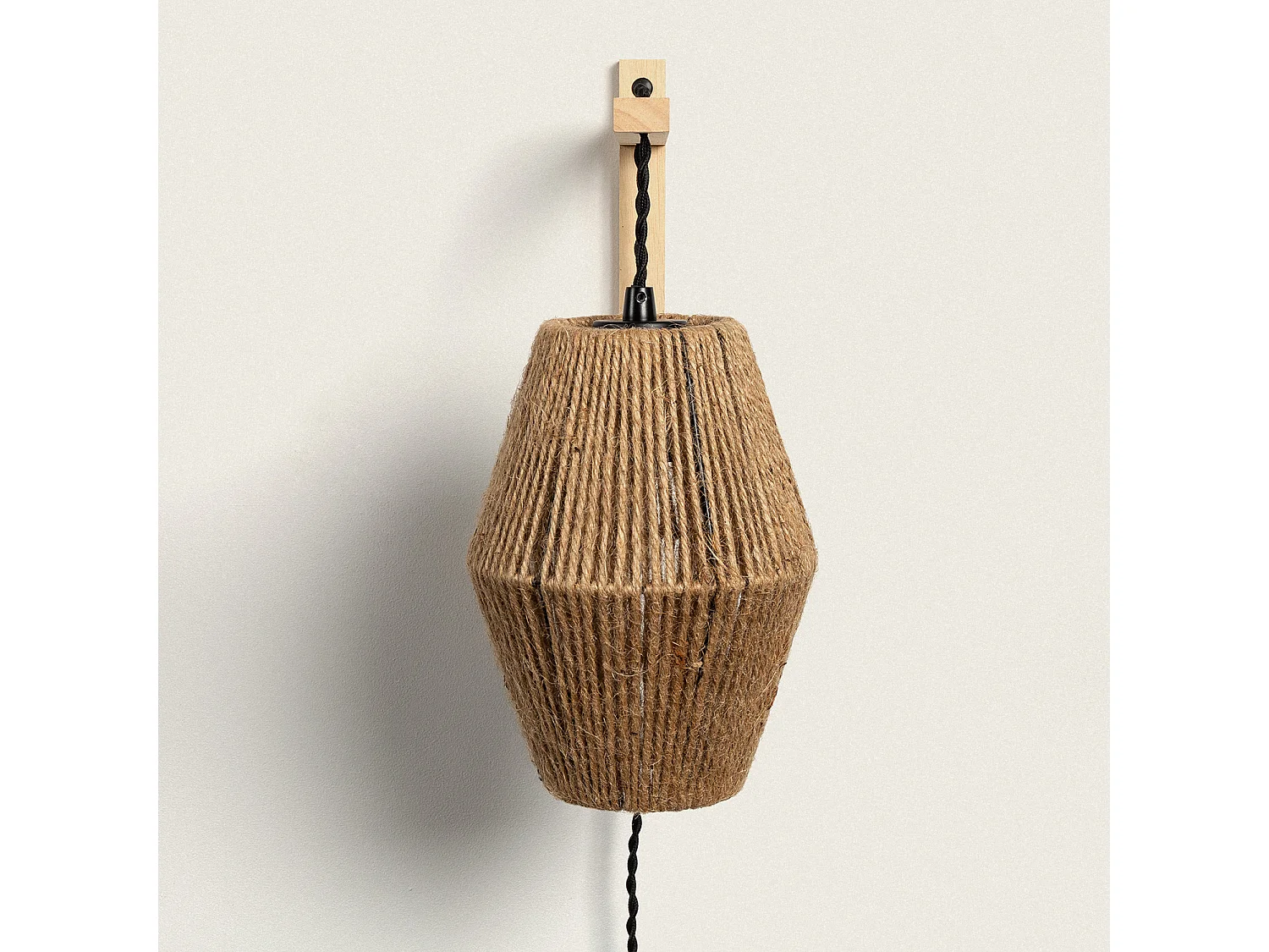 Lampe Murale Bois et Corde Ikal Naturel