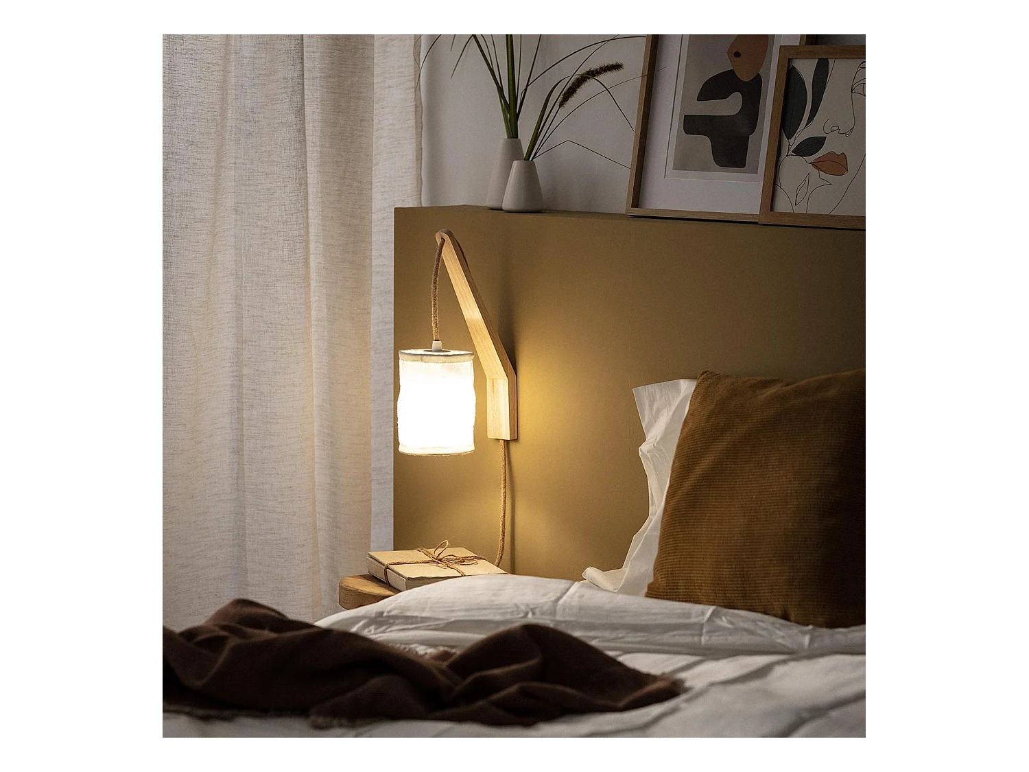 Lampe Murale Bois et Métal Kanzu Naturel
