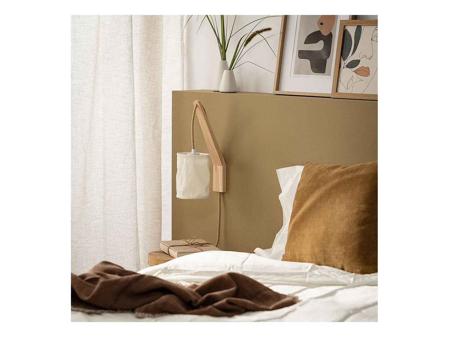 Lampe Murale Bois et Métal Kanzu Naturel