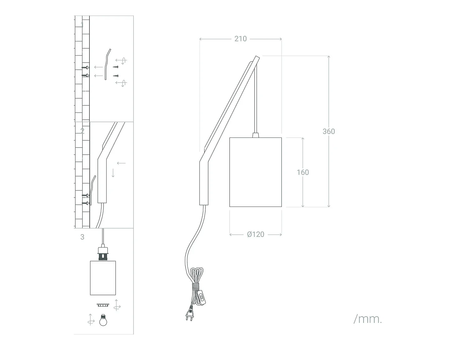 Lampe Murale Bois et Métal Kanzu Naturel