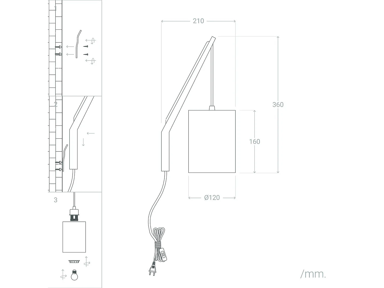 Lampe Murale Bois et Métal Kanzu Naturel