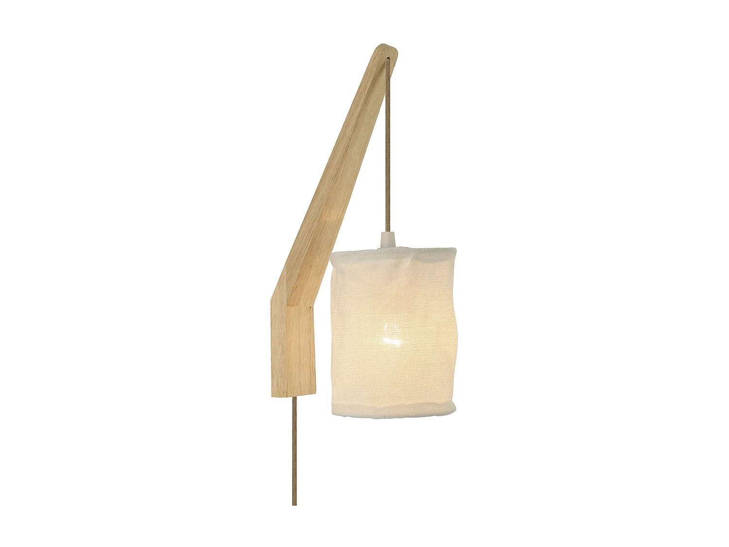 Lámpara de Pared de Madera y Tela Kanzu Natural