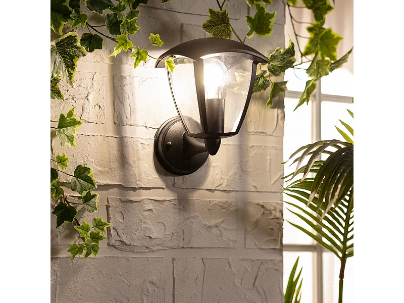 Lampada da parete per Esterno in Alluminio Braccio inferiore Nasca Nero