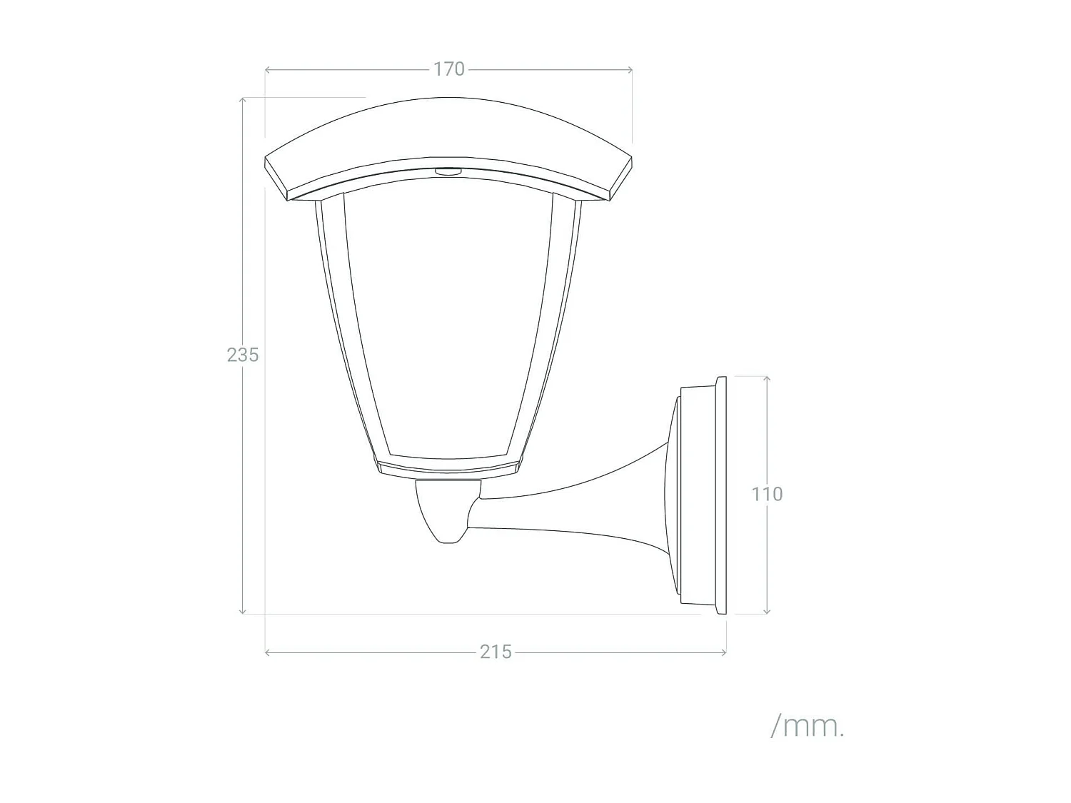 Lampe Murale Extérieure Aluminium Bras Inférieur Nasca Noir