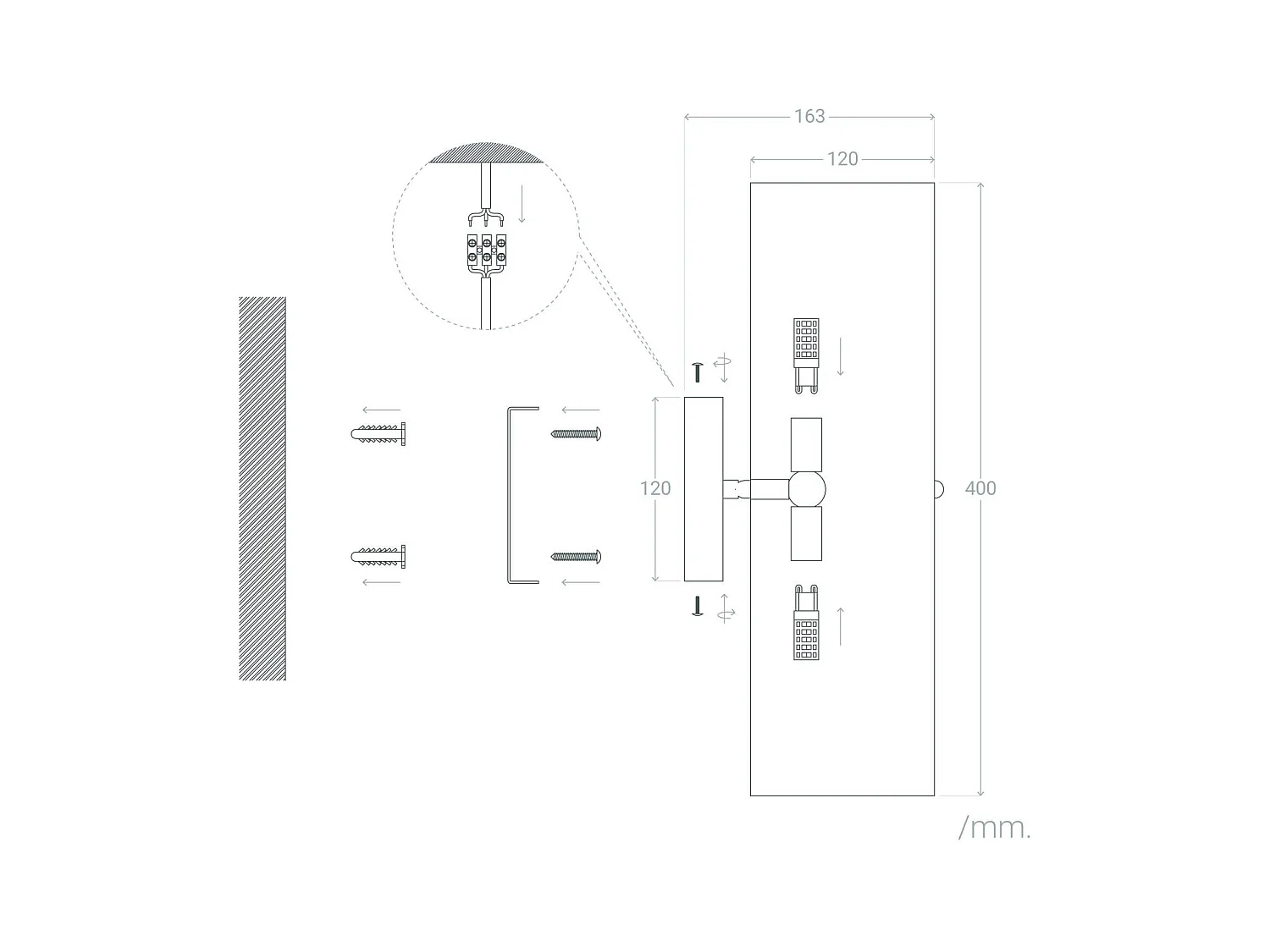 Aplique de Pared de Metal Daily Dorado