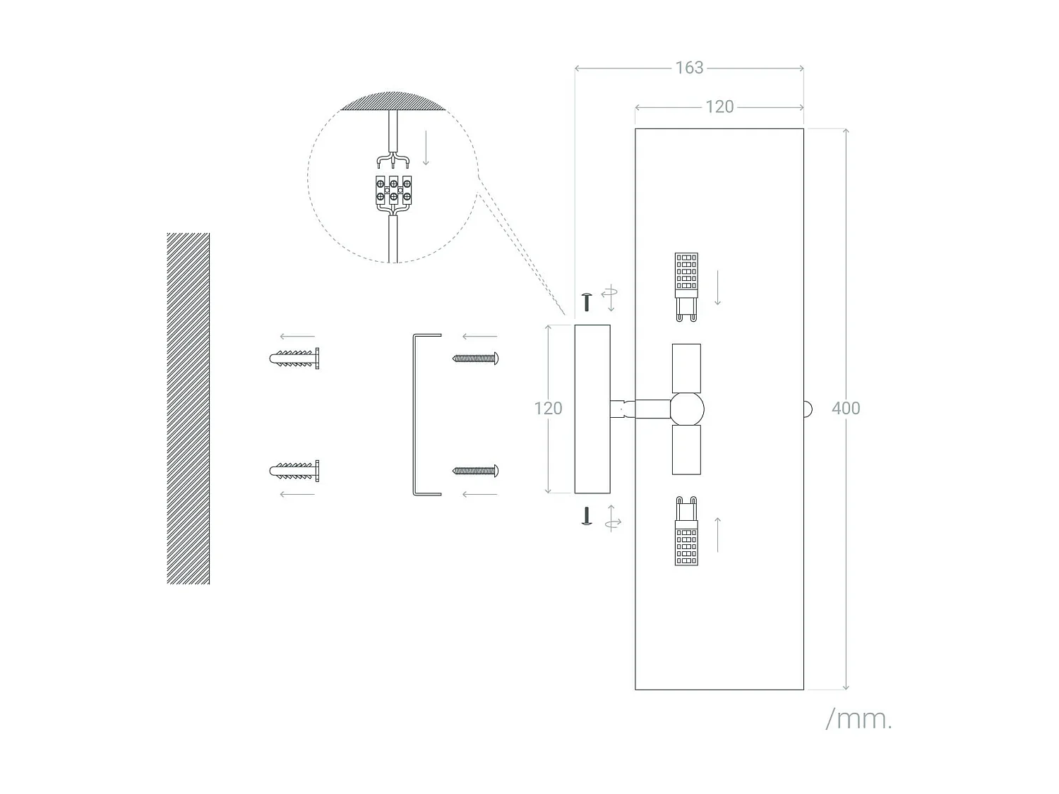 Aplique de Pared de Metal Daily Dorado