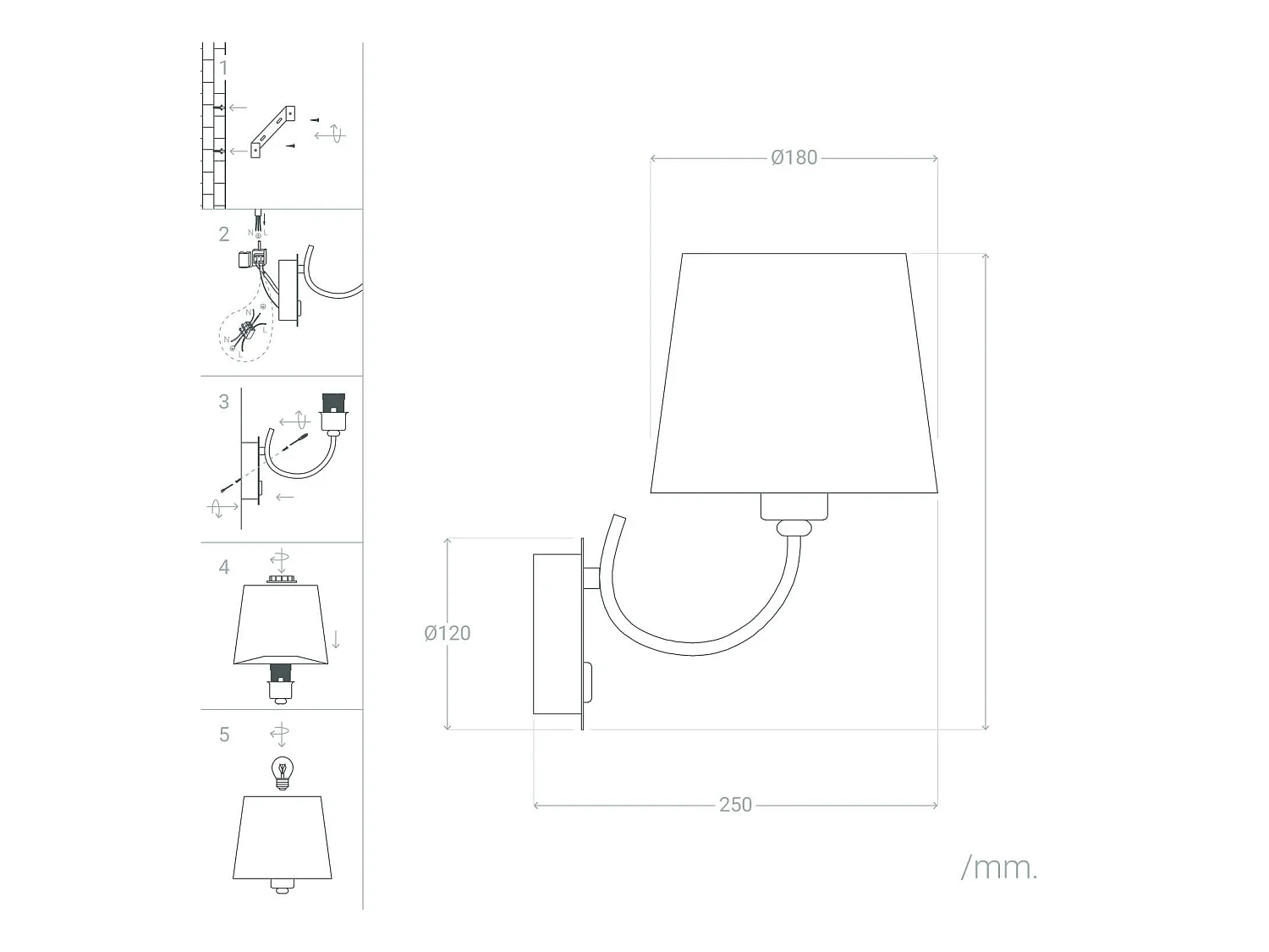 Applique da Parete in Metallo Kuombi Nero