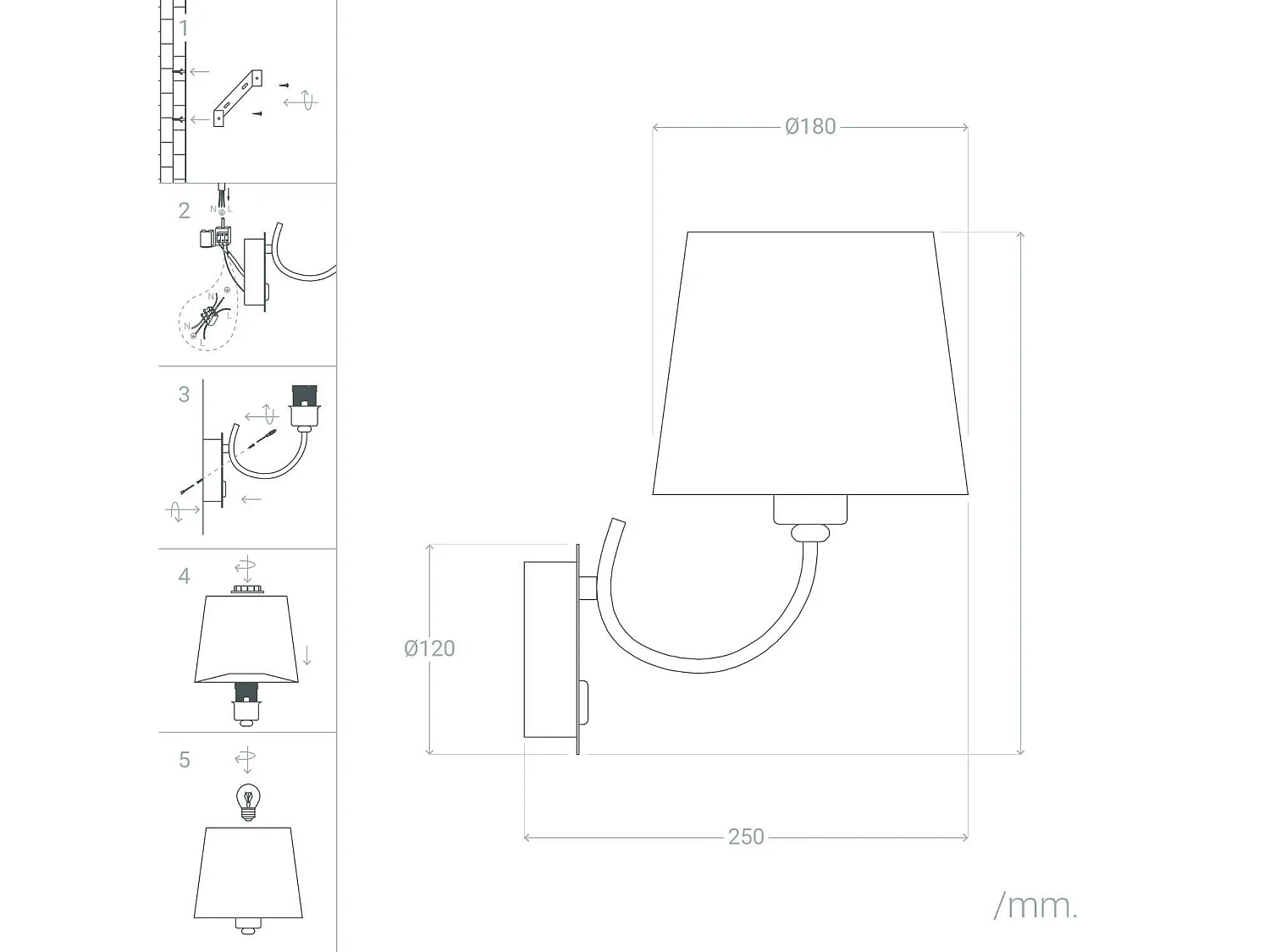 Lampe Murale Métal Kuombi  Noir