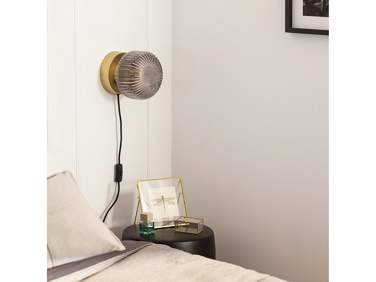 Lampe Murale Métal et Verre Windsor  Doré