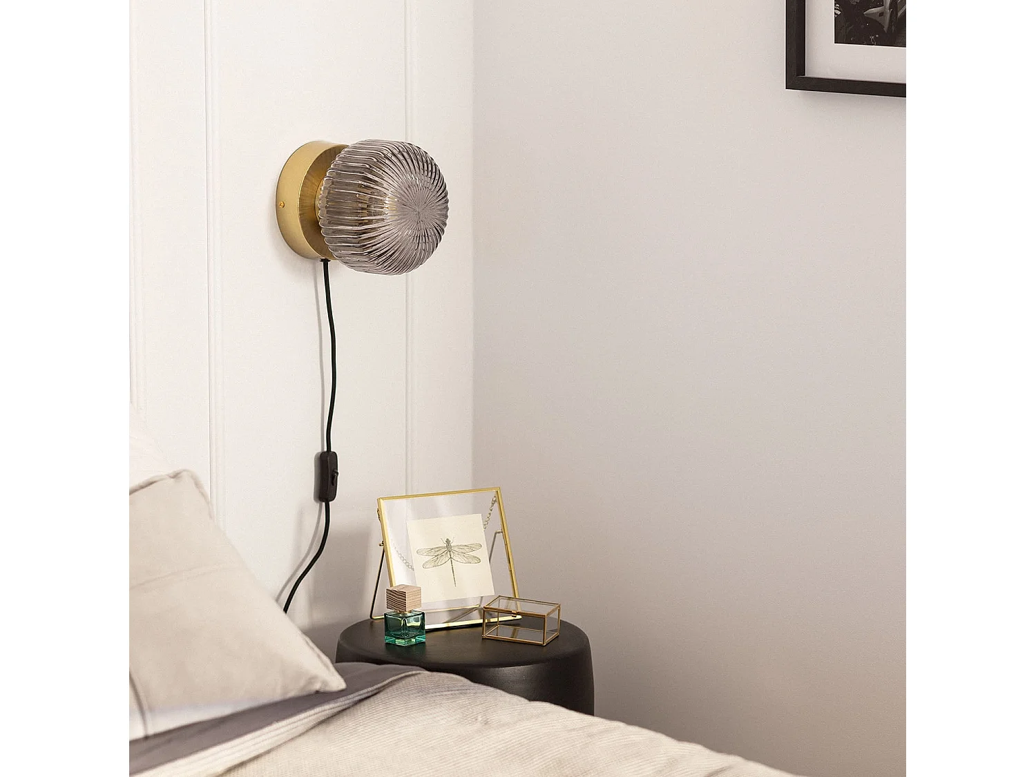 Lampe Murale Métal et Verre Windsor  Doré