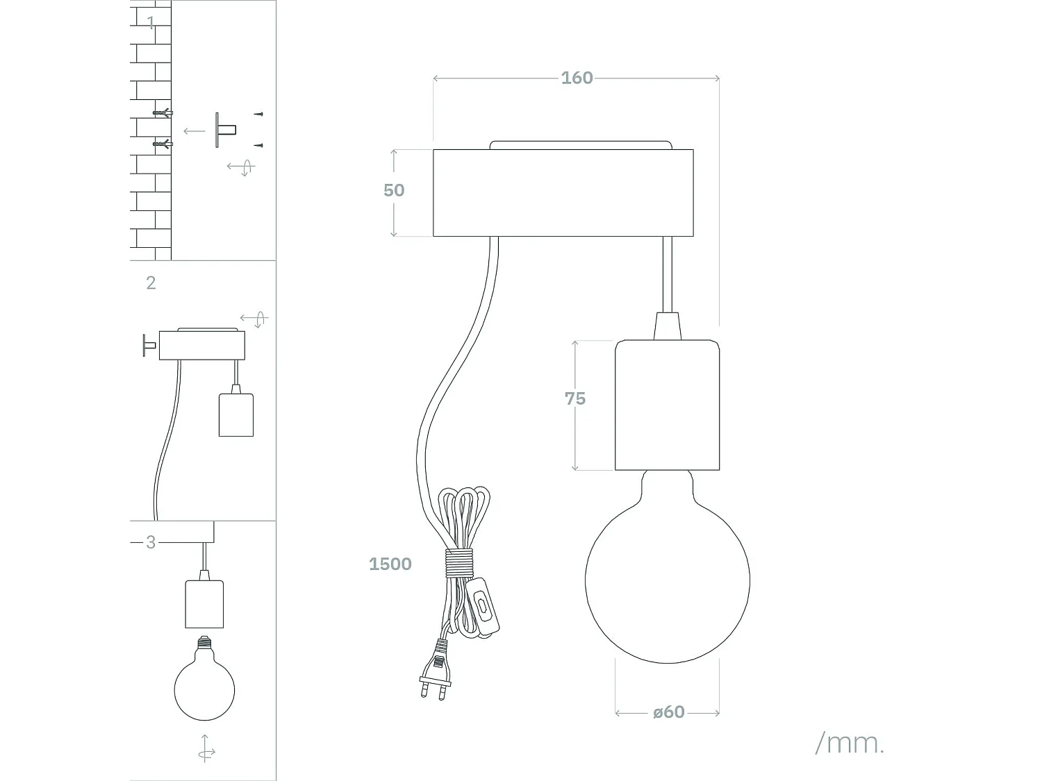 Lampe Murale Bois Torse Naturel