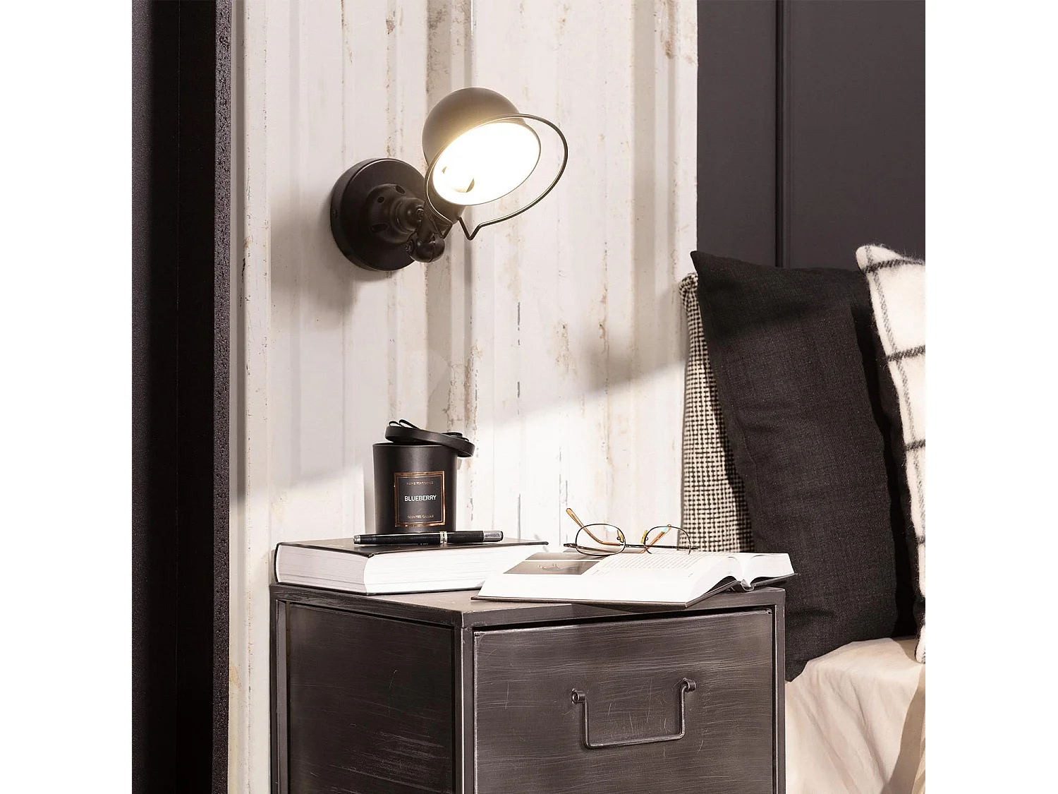 Lampe Murale Métal Orientable Farasi Noir