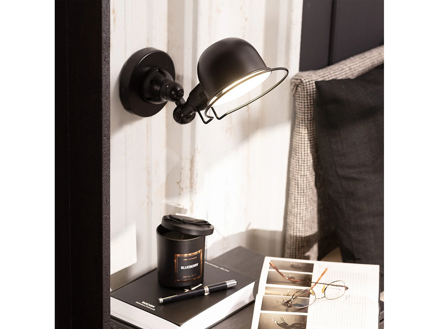 Lampe Murale Métal Orientable Farasi Noir