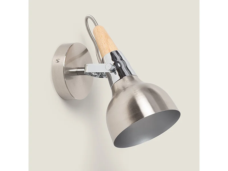 Lampada da Parete Orientabile in Alluminio 1 Faretto Emer Argento Argento