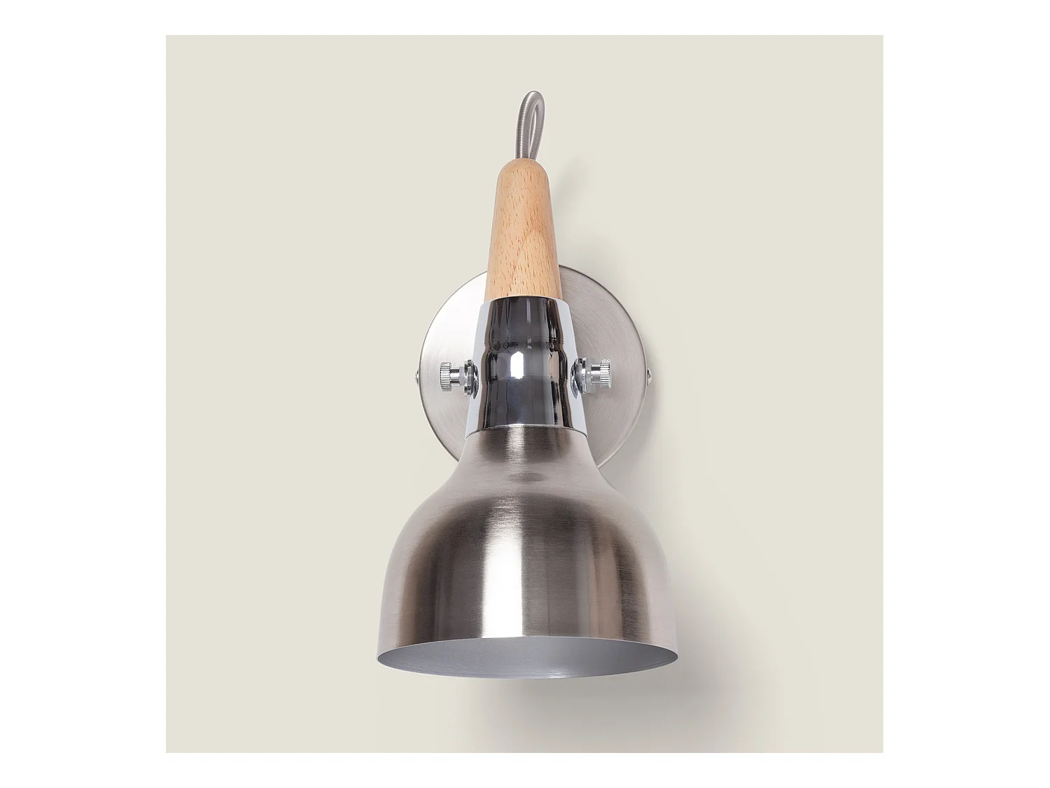 Lámpara de Pared Orientable Aluminio 1 Foco Plata Emer Plateado